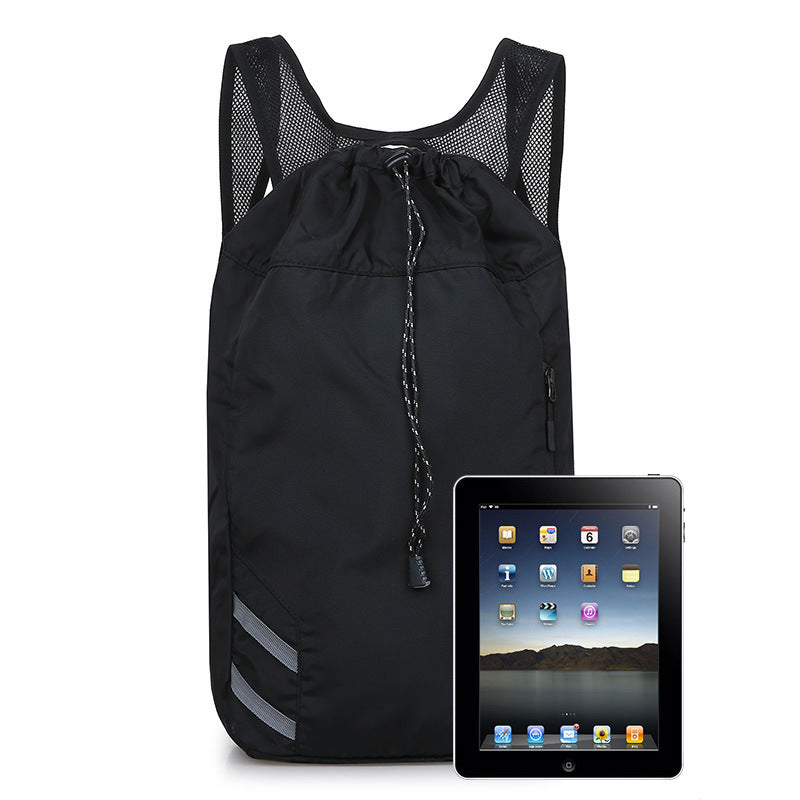 Drawstring Gym Backpack with Reflective Stripes