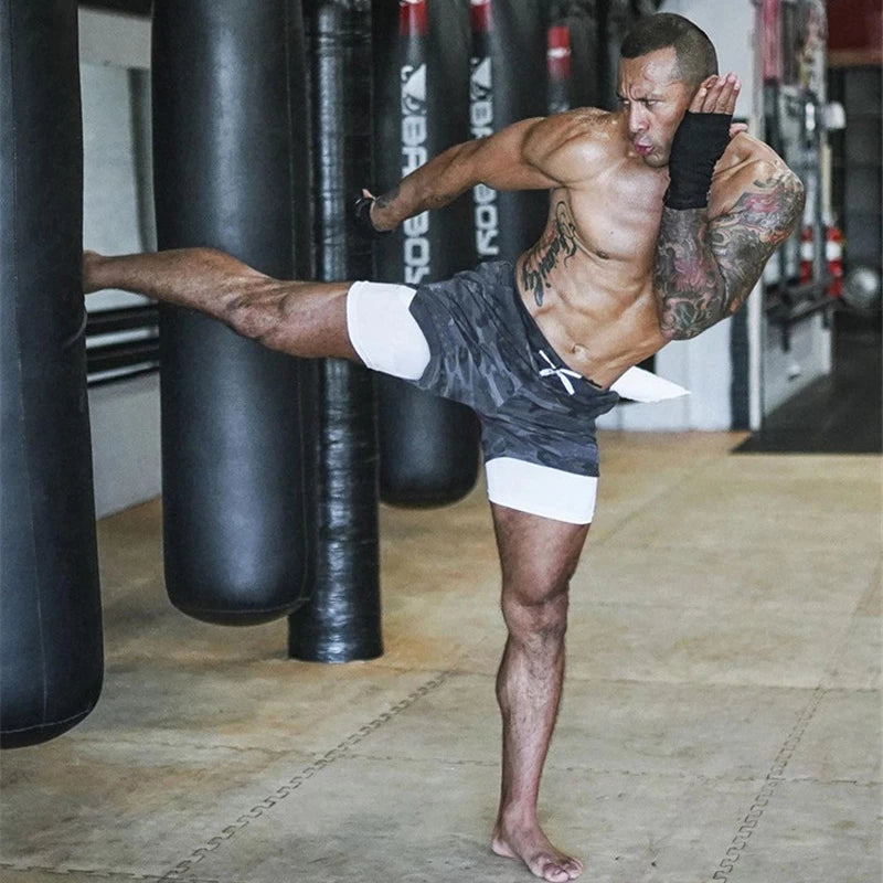 Double-layer gym shorts