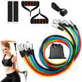Resistance tube bands set with handles, ankle straps and carry bag