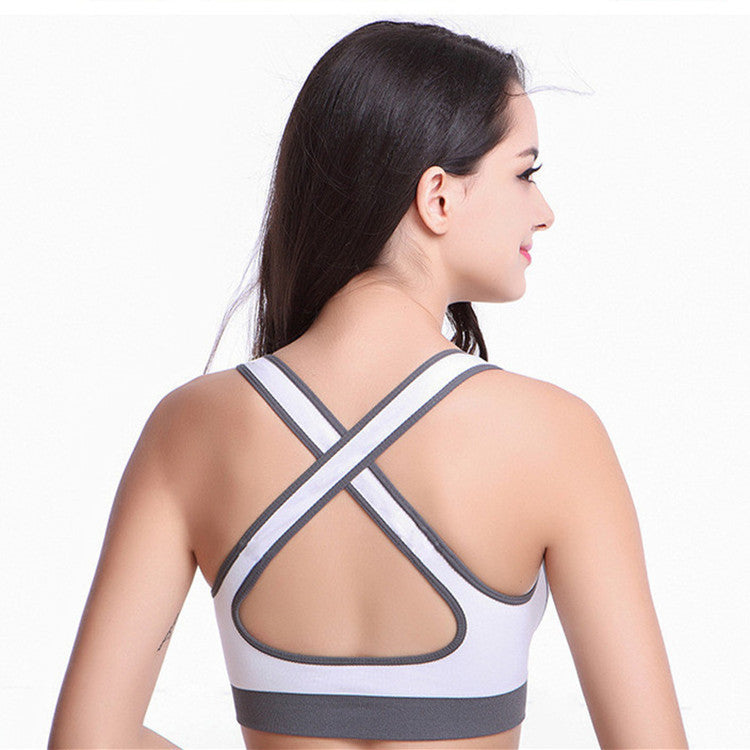 Cross-back sports bra