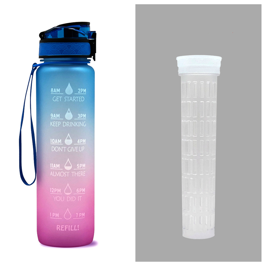 1L Motivational Water Bottle with Time Markers
