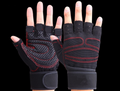 Half-finger gym gloves with wrist strap