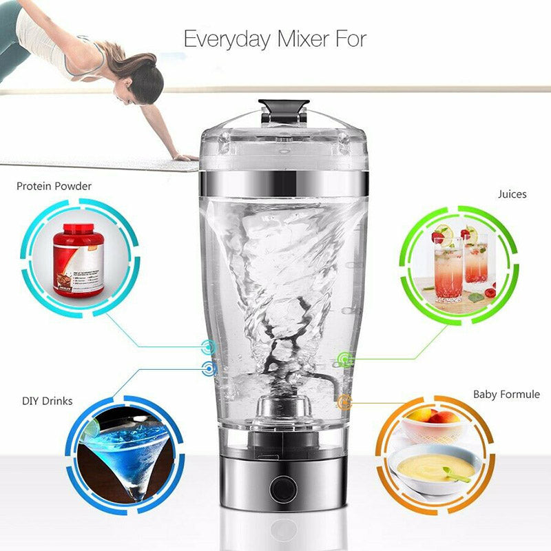 Rechargeable Electric Protein Shaker Bottle (450 ml)