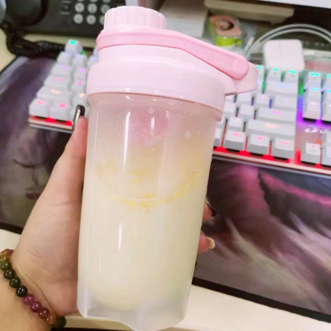 Shaker bottle in use